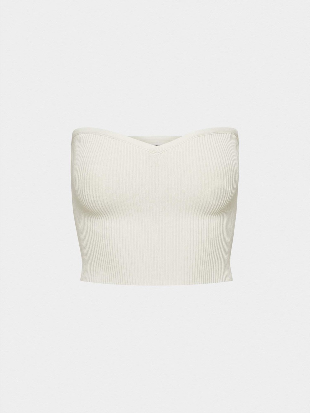 Aritzia Sculpt Knit Sweetheart Tube Top Ribbed Strapless Crop Top in Cream